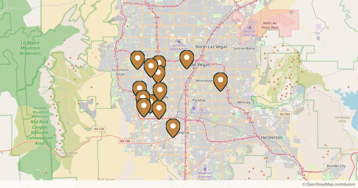 Map of med spas and aesthetic clinics in Las Vegas, Nevada