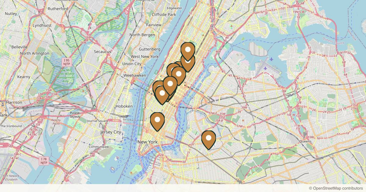 Map of med spas and aesthetic clinics in New York, New York