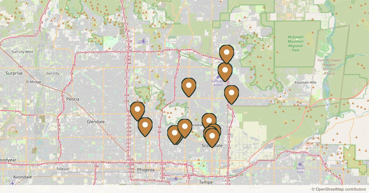Map of med spas and aesthetic clinics in Phoenix, Arizona