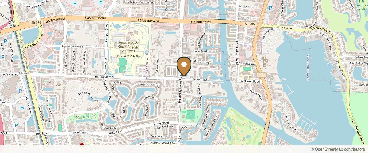 Map showing the exact location of 23 Aesthetics at 11000 Prosperity Farms Rd #302, Palm Beach Gardens, FL 33410, USA