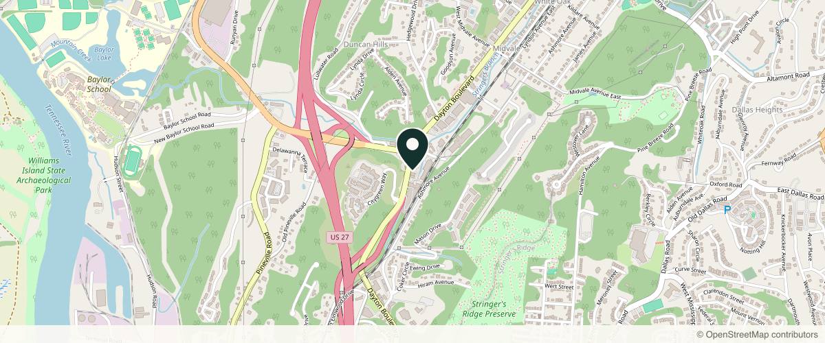Map showing the exact location of 3 Leaf Med Spa at 1738 Dayton Blvd #102, Chattanooga, TN 37405, USA