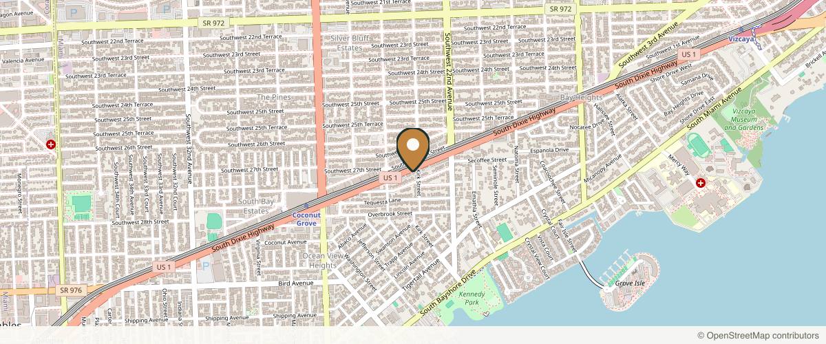 Map showing the exact location of 4Beauty Medspa at 2310 S Dixie Hwy 2nd Floor, Miami, FL 33133, USA