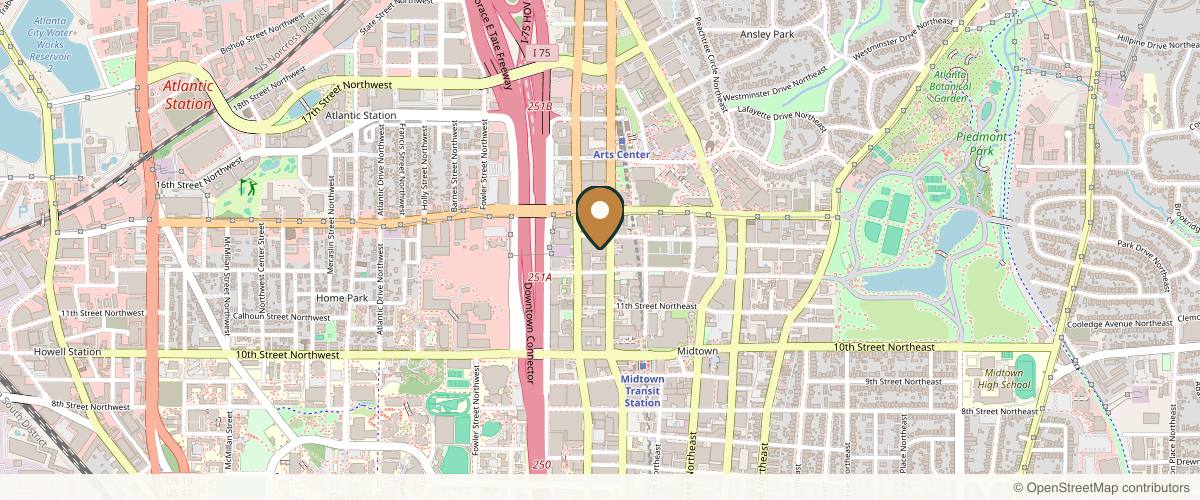 Map showing the exact location of 4Ever Young Med Spa & Wellness Center - Atlanta Midtown at 1080 W Peachtree St NW Unit 5, Atlanta, GA 30309, USA
