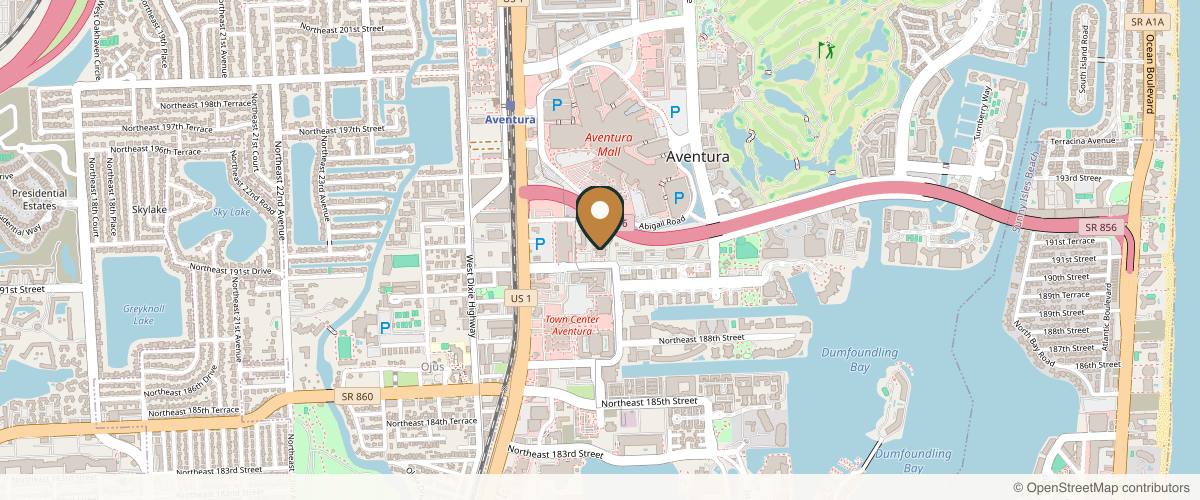 Map showing the exact location of 4Ever Young Med Spa & Wellness Center - Aventura at 2875 NE 191st St Ste 102, Aventura, FL 33180, USA