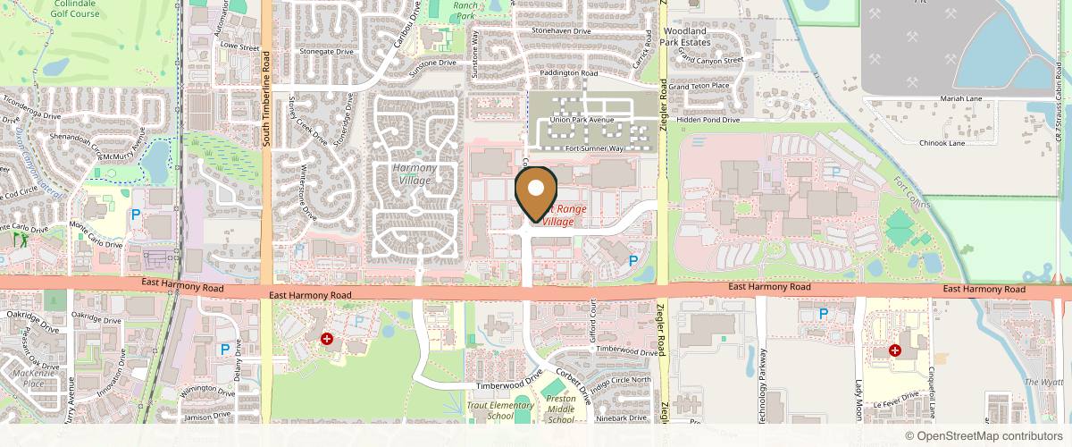 Map showing the exact location of 4Ever Young Med Spa & Wellness Center - Fort Collins at 2720 Council Tree Ave #112, Fort Collins, CO 80525, USA
