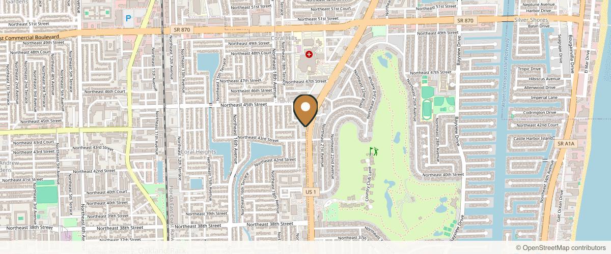 Map showing the exact location of 4Ever Young Med Spa & Wellness Center- Fort Lauderdale at 4331 N Federal Hwy Ste 100, Fort Lauderdale, FL 33308, USA