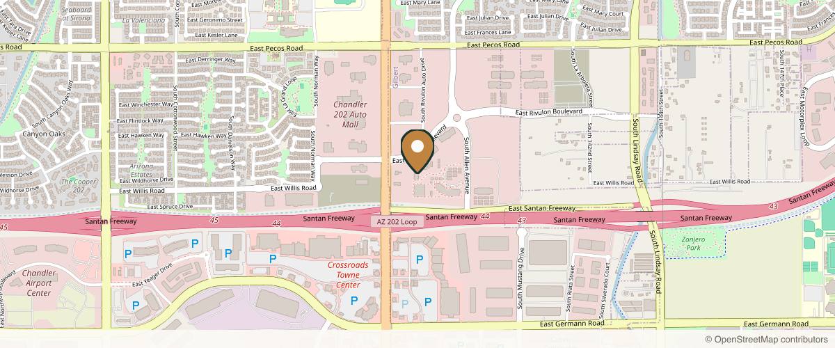 Map showing the exact location of 4Ever Young Med Spa & Wellness Center - Gilbert at 75 E Rivulon Blvd #105, Gilbert, AZ 85297, USA