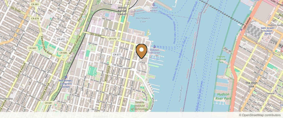 Map showing the exact location of 4Ever Young Med Spa & Wellness Center - Hoboken at 1201 Bernard McFeeley Shipyard Ln, Hoboken, NJ 07030, USA