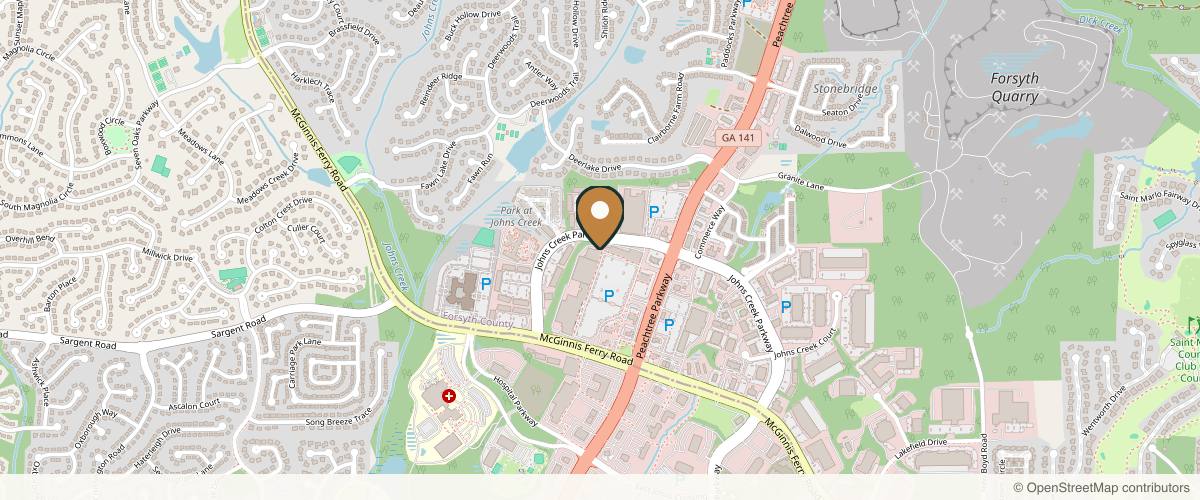 Map showing the exact location of 4Ever Young Med Spa & Wellness Center - Johns Creek at 3630 Peachtree Pkwy #105, Suwanee, GA 30024, USA