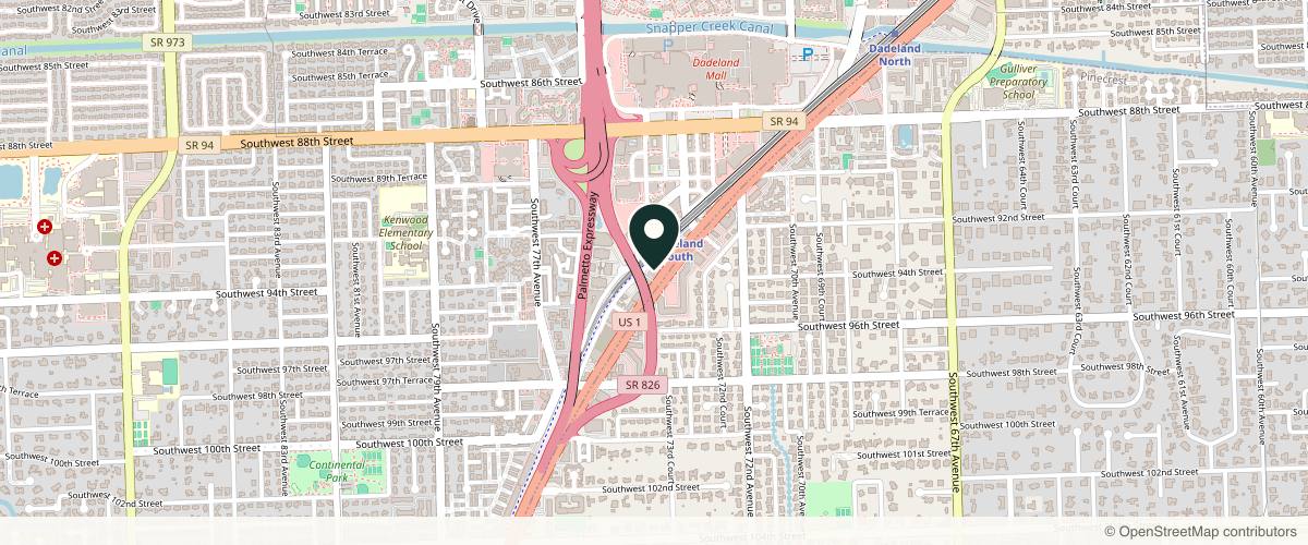 Map showing the exact location of 4Ever Young Med Spa & Wellness Center - Miami Dadeland at 9350 S Dixie Hwy #150, Miami, FL 33156, USA
