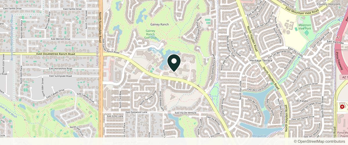 Map showing the exact location of 4Ever Young Med Spa & Wellness Center - Scottsdale at 7704 E Doubletree Ranch Rd #135, Scottsdale, AZ 85258, USA