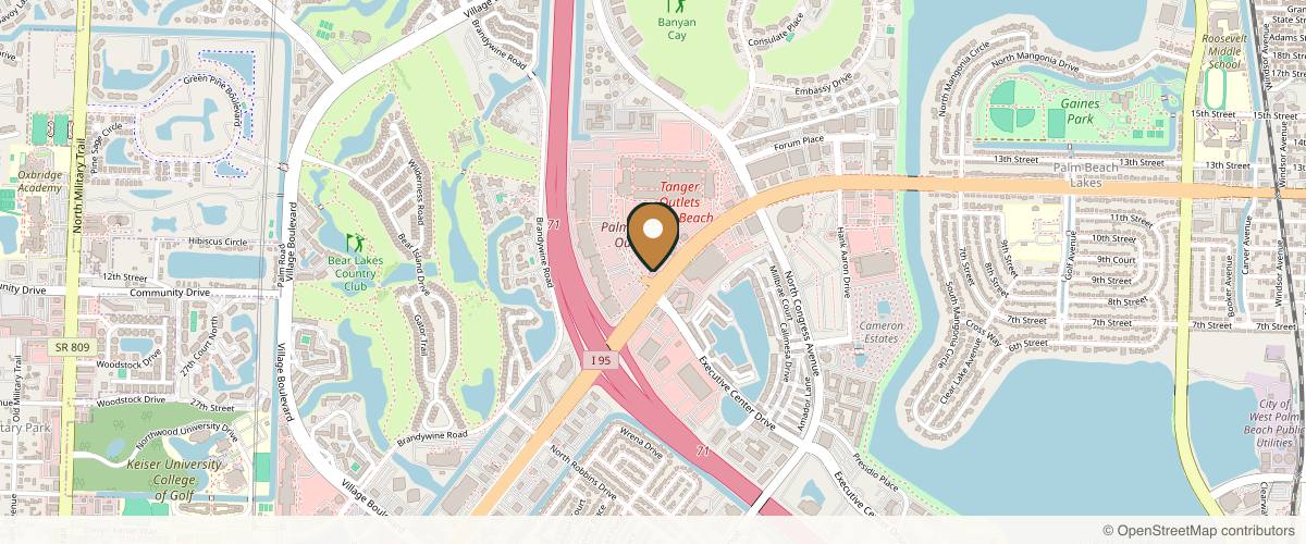 Map showing the exact location of 4Ever Young Med Spa & Wellness Center West Palm Beach at 1815 Palm Beach Lakes Blvd Ste 103, West Palm Beach, FL 33401, USA