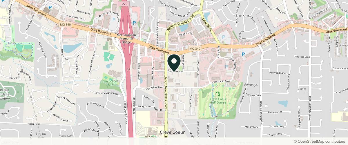 Map showing the exact location of 4Ever Young STL Medspa at 11716 Studt Ave, St. Louis, MO 63141, USA