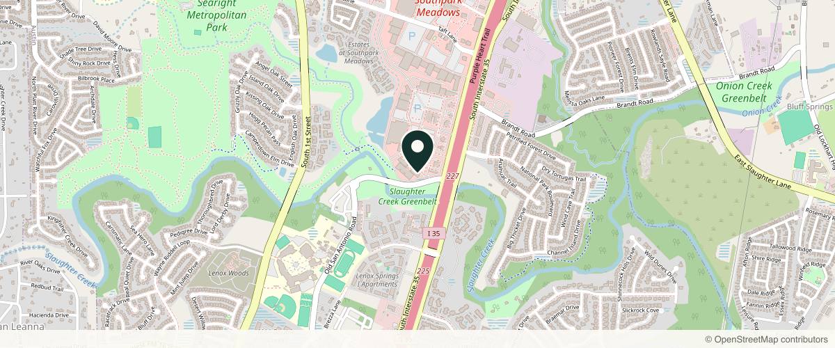 Map showing the exact location of 512 AESTHETICS at 9900 South Interstate I-35 Bldg O, Suite 500, #30, Austin, TX 78748, USA