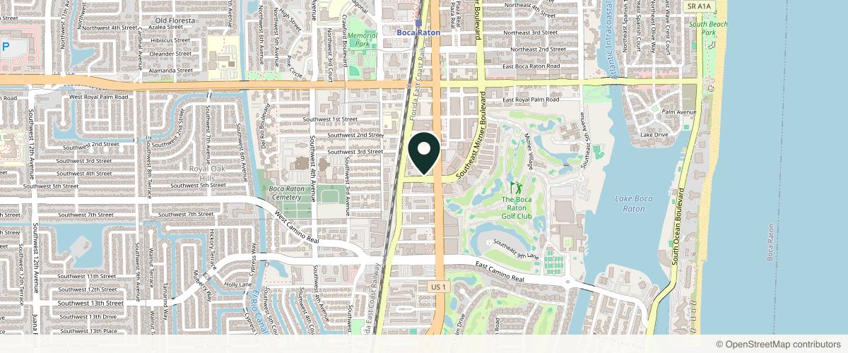 Map showing the exact location of 5th & Wellness at 37 SE 5th St Ste 100, Boca Raton, FL 33432, USA