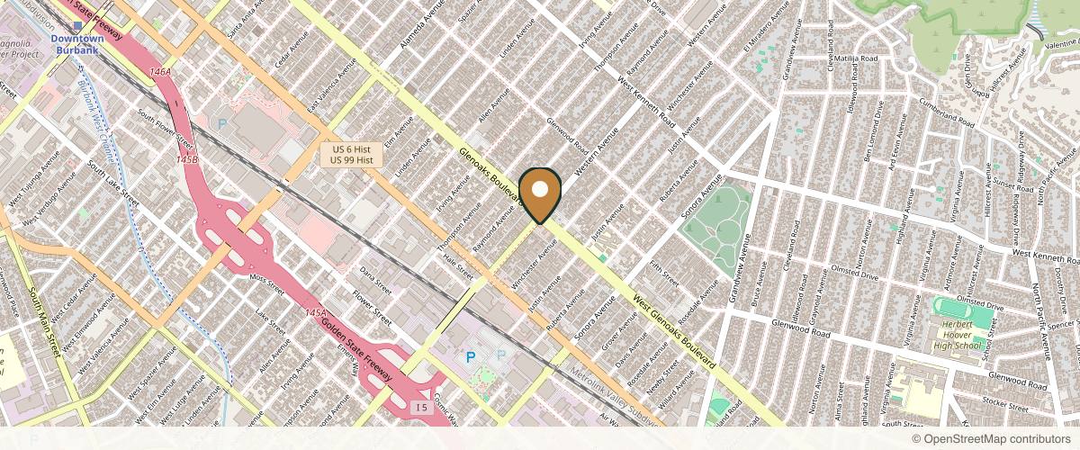 Map showing the exact location of 7Q Spa Laser & Aesthetics Center at 1648 W Glenoaks Blvd #102, Glendale, CA 91201, USA