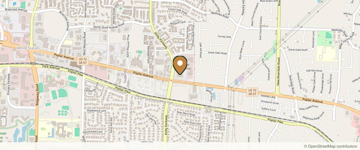 Map showing the exact location of A Beautiful You Medical Spa at 6750 Poplar Ave Ste 202, Memphis, TN 38138, USA
