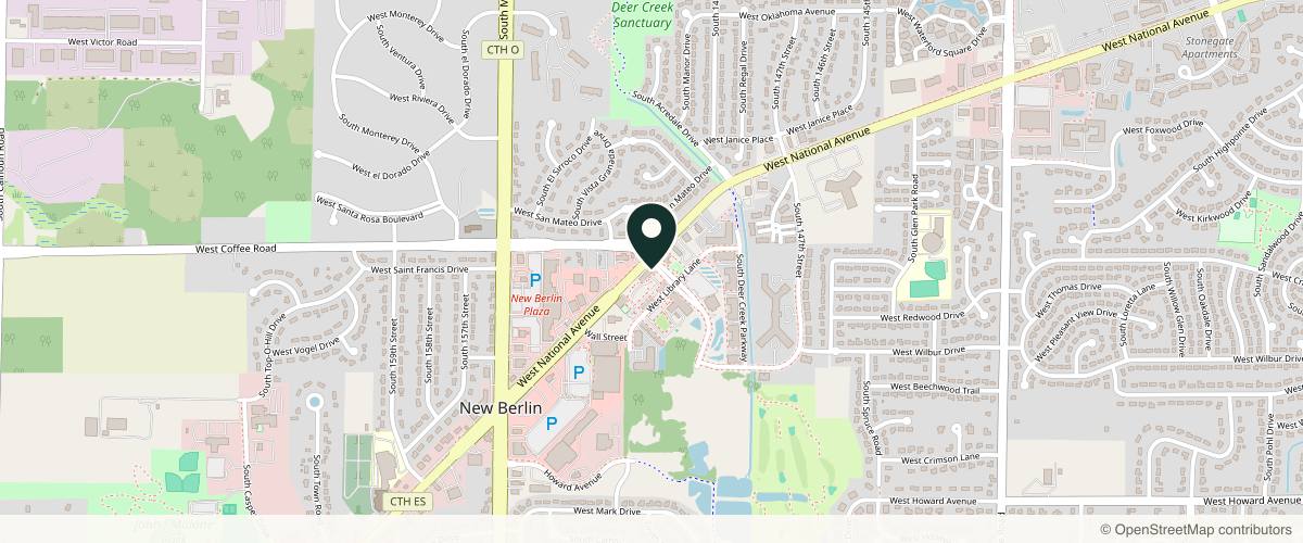 Map showing the exact location of A-Class Aesthetics Med Spa at 15155 W National Ave, New Berlin, WI 53151, USA