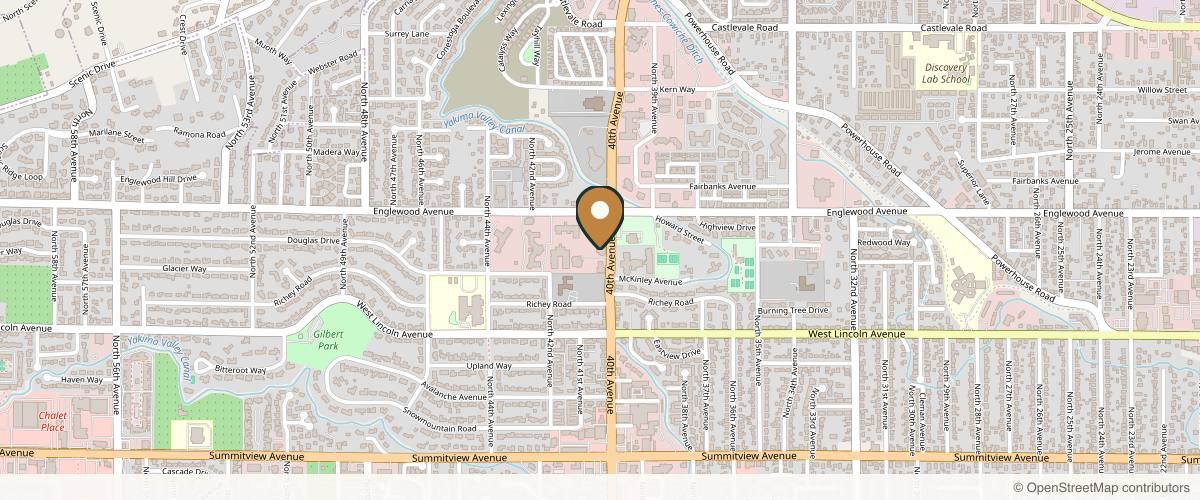 Map showing the exact location of A La Mode Spa at 506 N 40th Ave, Yakima, WA 98908, USA