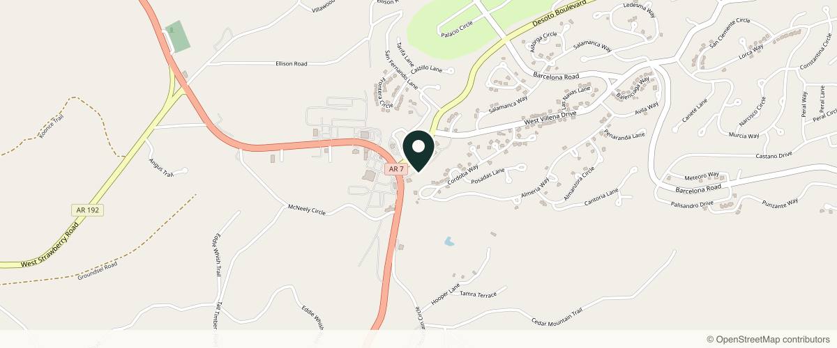 Map showing the exact location of A More Beautiful You Med Spa at 110 Cordoba Center, Hot Springs Village, AR 71909, USA