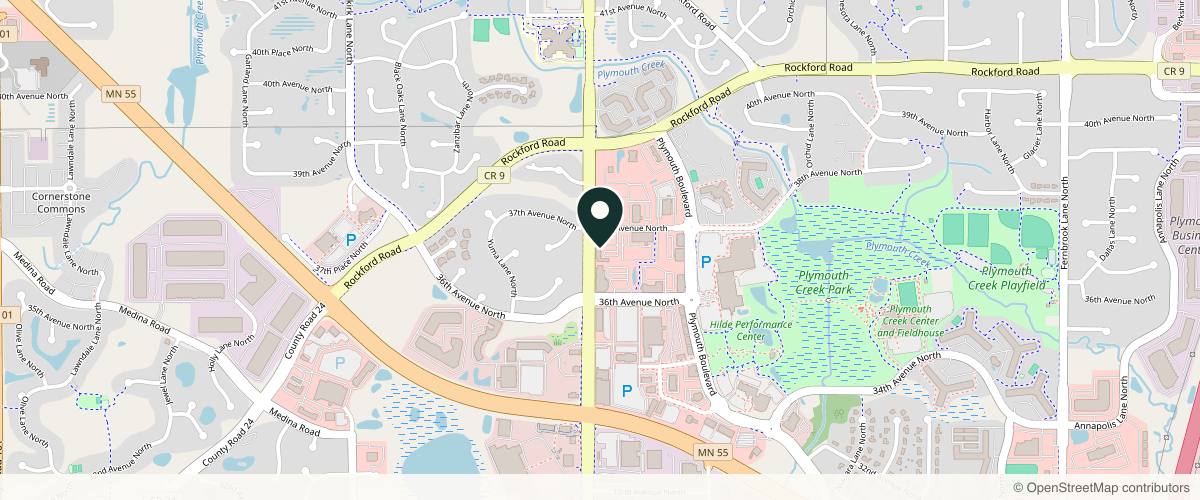 Map showing the exact location of Abella Aesthetics at 15725 37th Ave N Unit 1, Plymouth, MN 55446, USA
