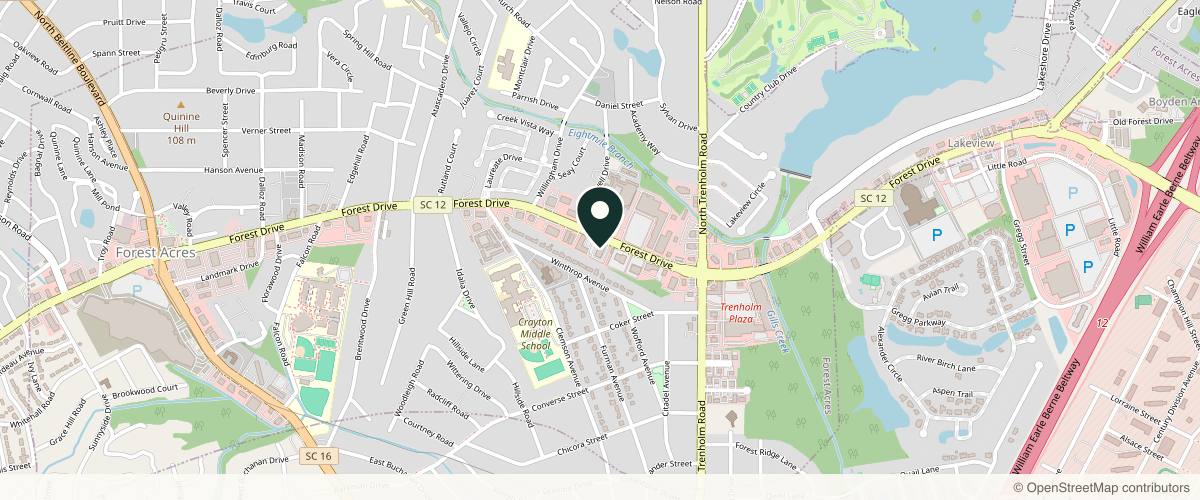 Map showing the exact location of About You Aesthetics at 4700 Forest Dr Ste 200-A, Columbia, SC 29206, USA