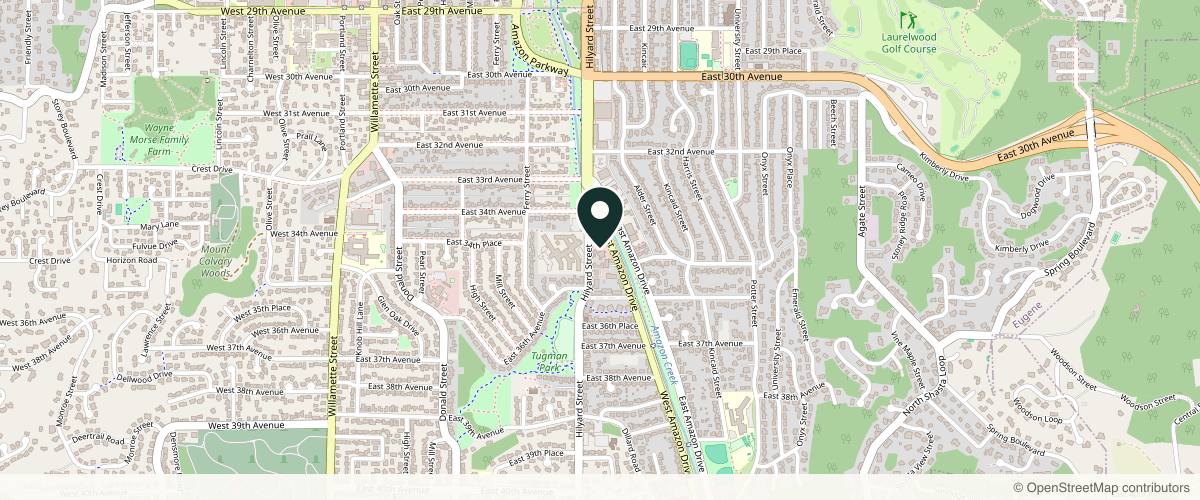Map showing the exact location of Absolute Laser MD at 3467 Hilyard St, Eugene, OR 97405, USA
