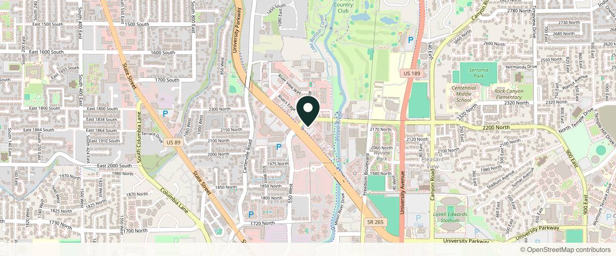 Map showing the exact location of Acaydia School of Aesthetics at 2230 N University Pkwy Bldg 11 A, Provo, UT 84604, USA