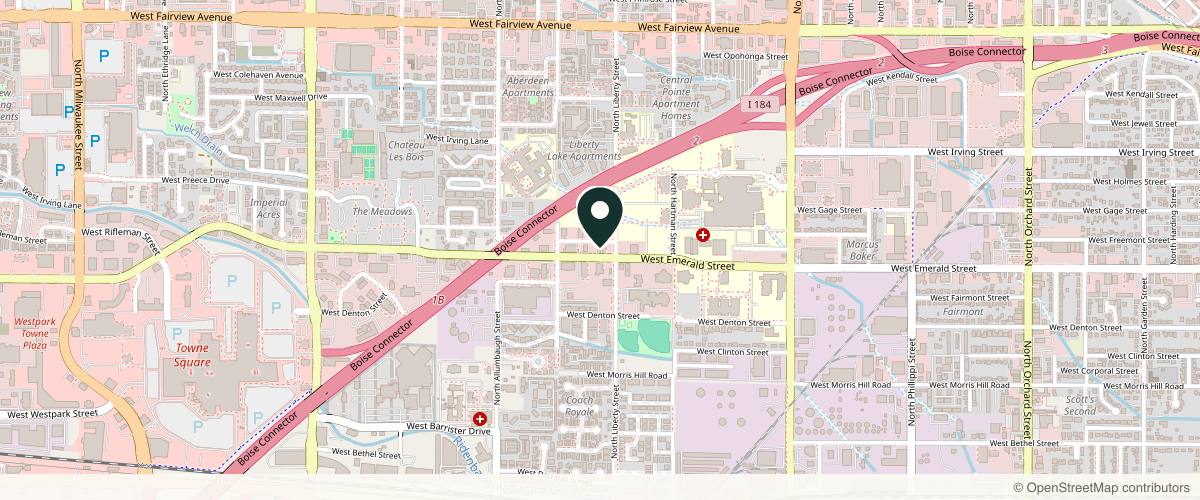 Map showing the exact location of Ada Dermatology Boise at 6454 W Emerald St, Boise, ID 83704