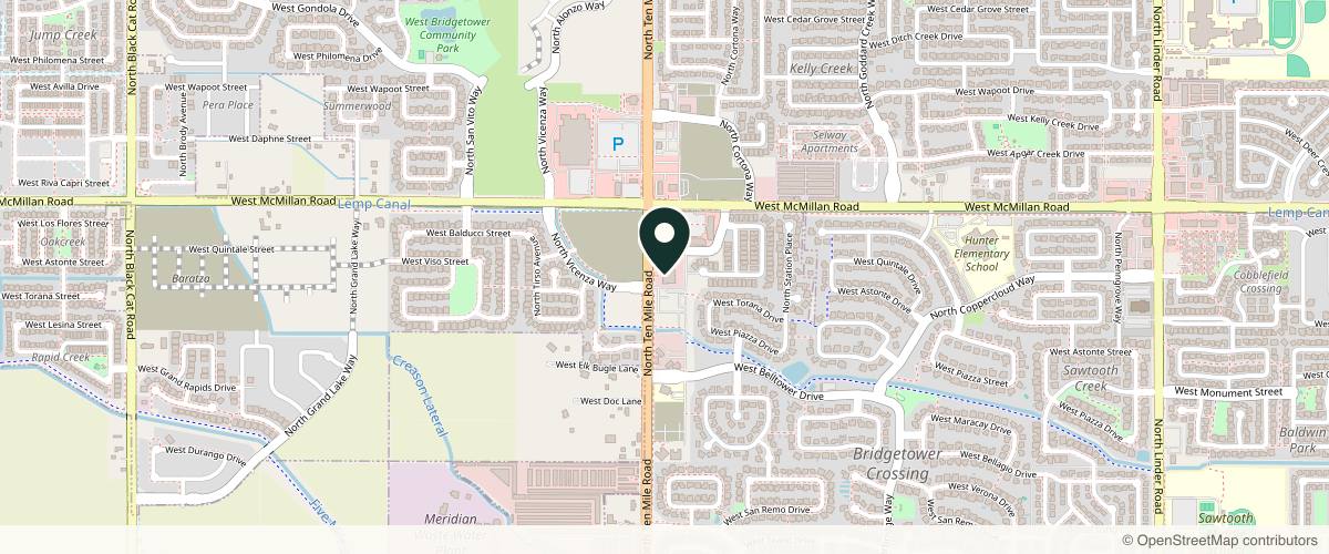 Map showing the exact location of Ada West Dermatology at 4574 N Ten Mile Rd #120, Meridian, ID 83646