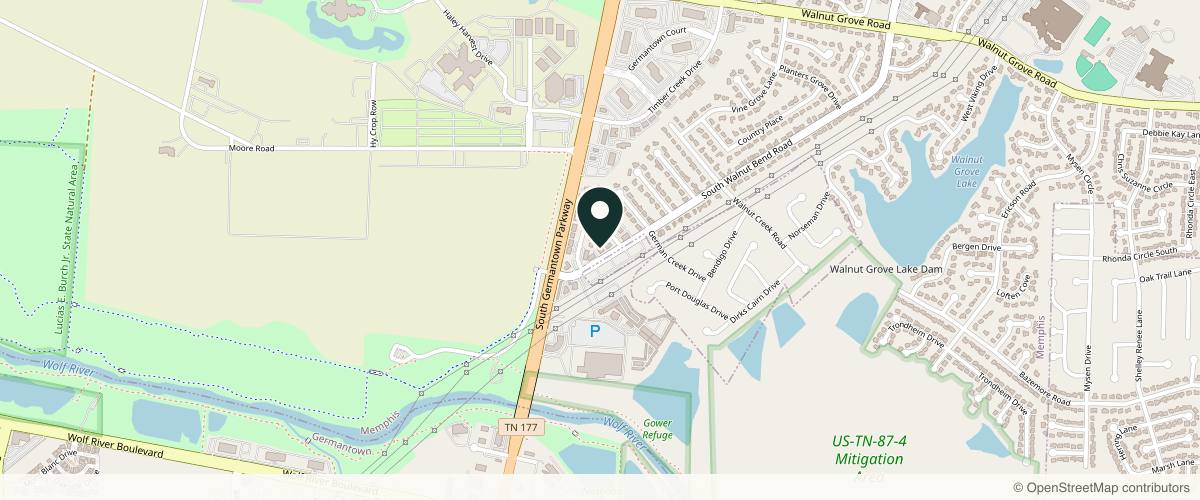 Map showing the exact location of Adorn Aesthetics at 299 S Walnut Bend Rd #200, Cordova, TN 38018, USA