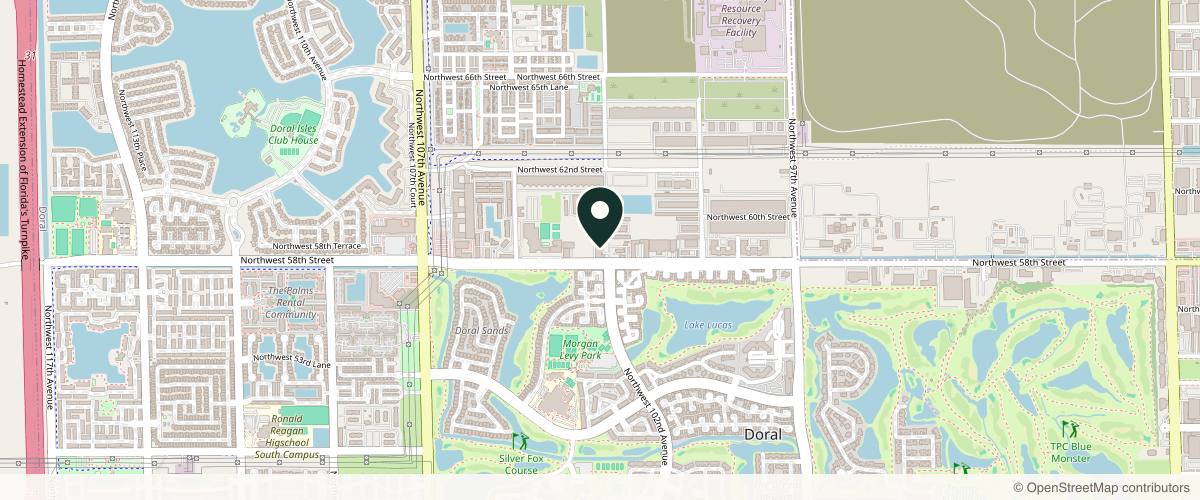 Map showing the exact location of Adriana & Samanda Med Spa at 10201 NW 58th St #304, Doral, FL 33178, USA