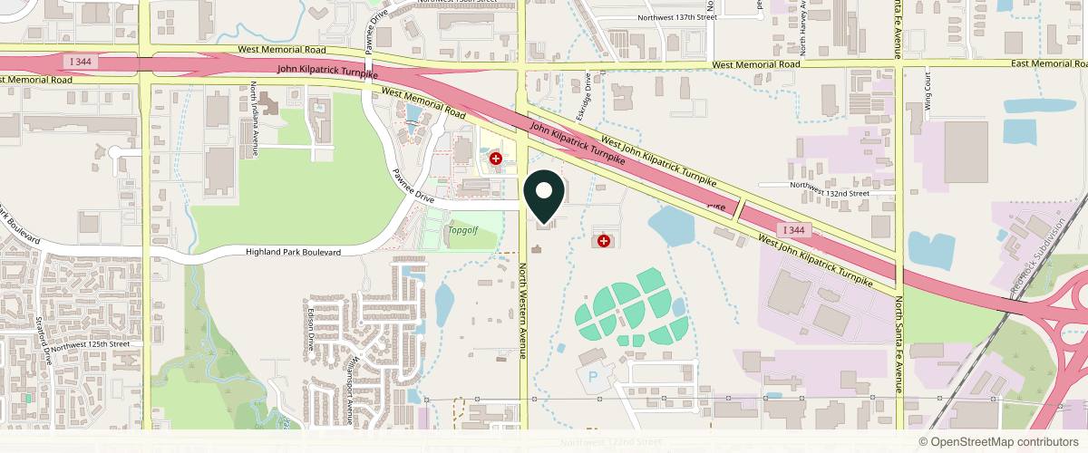 Map showing the exact location of Advanced Aesthetics at 13100 N Western Ave #201, Oklahoma City, OK 73114, USA