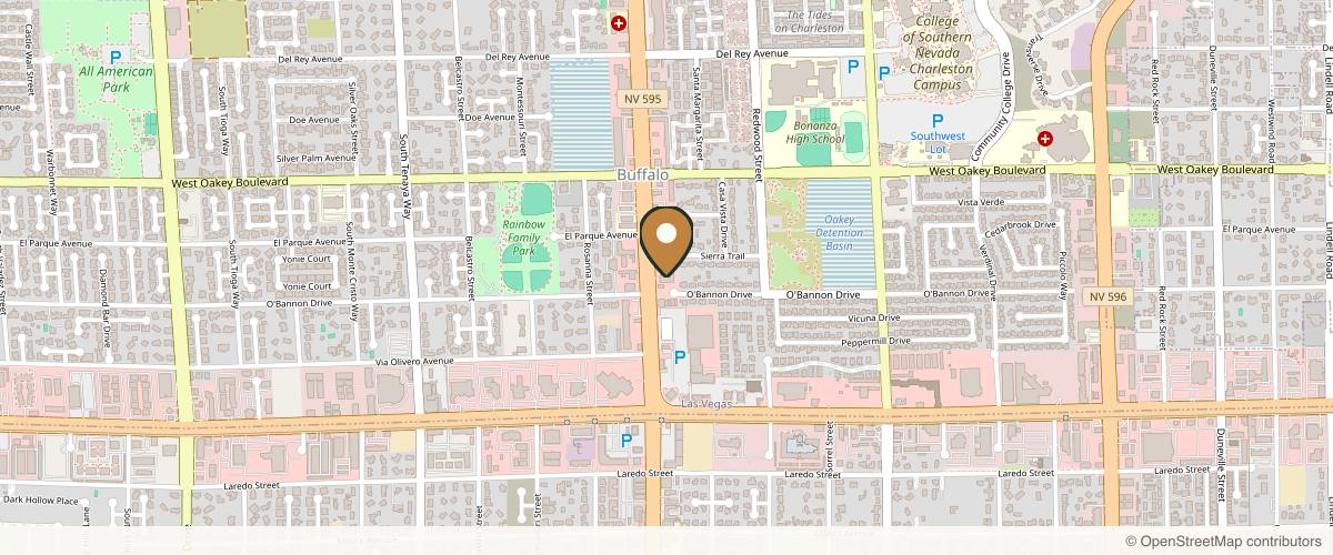 Map showing the exact location of Advanced Aesthetics at 2150 S Rainbow Blvd, Las Vegas, NV 89146, USA