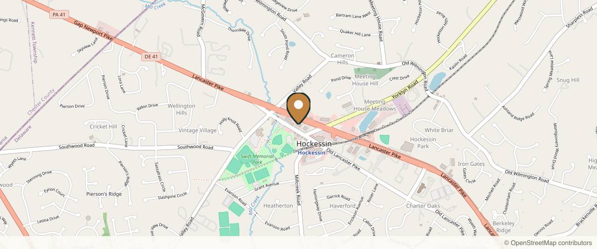 Map showing the exact location of Advanced Aesthetics MediSpa at 7450 Lancaster Pike Ste D, Hockessin, DE 19707, USA