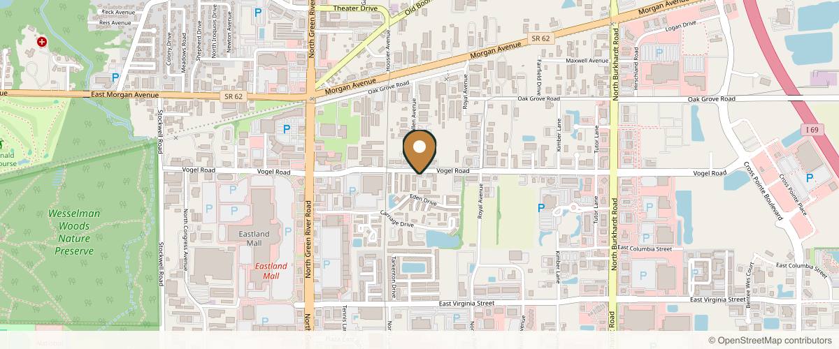Map showing the exact location of Advanced Anti-Aging Center of Excellence at 5401 Vogel Rd Ste 630, Evansville, IN 47715, USA