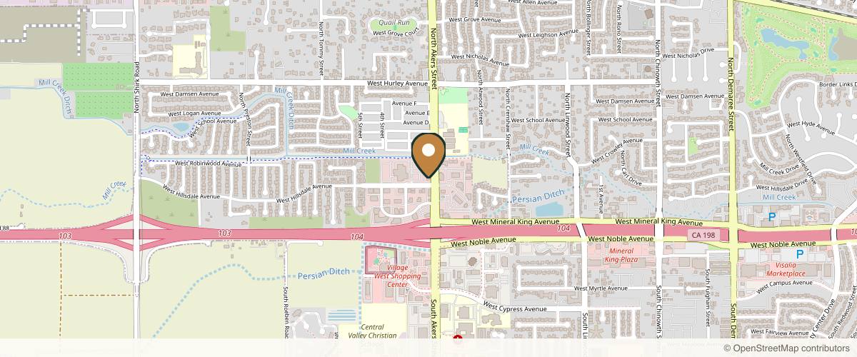 Map showing the exact location of Advanced Body and Laser Center l Medical Spa at 115 N Akers St, Visalia, CA 93291, USA