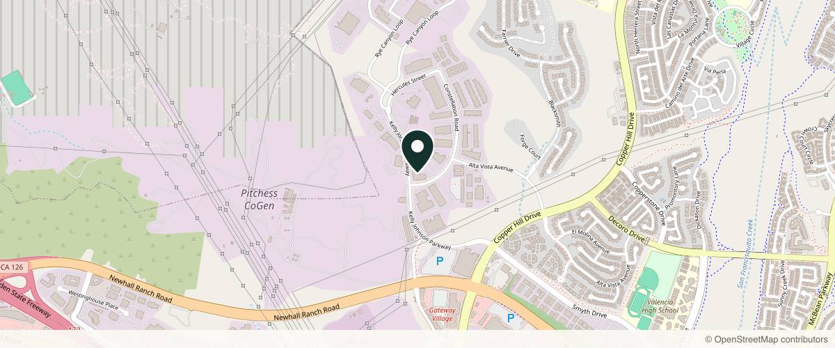 Map showing the exact location of Advanced Dermatology & Cosmetic Care at 28212 Kelly Johnson Pkwy Ste 245, Valencia, CA 91355, USA