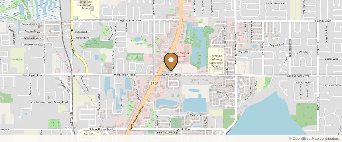 Map showing the exact location of Advanced Dermatology and Cosmetic Surgery at 202 Lake Miriam Dr #1, Lakeland, FL 33813, USA