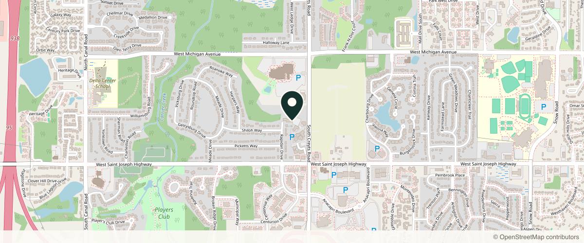 Map showing the exact location of Advanced Dermatology and Cosmetic Surgery at 416 S Creyts Rd Ste A, Lansing, MI 48917, USA