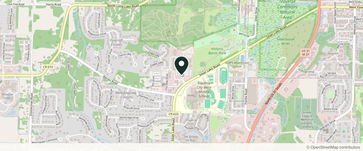 Map showing the exact location of Advanced Dermatology and Cosmetic Surgery at 4020 Copper Vw #130, Traverse City, MI 49684, USA