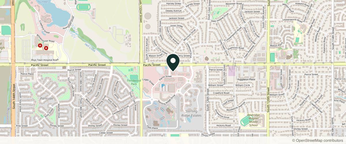 Map showing the exact location of Advanced Dermatology Of The Midlands, PC at 12910 Pierce St. Ste 120, Omaha, NE 68144