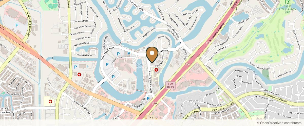 Map showing the exact location of Advanced Dermatology – Sugar Land, TX at 1235 Lake Pointe Pkwy #200, Sugar Land, TX 77478, USA