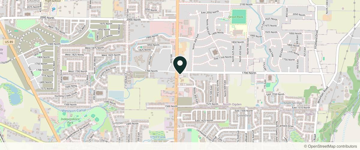 Map showing the exact location of Advanced Electrolysis & MedSpa at 1690 N Washington Blvd Ste 3, North Ogden, UT 84404, USA