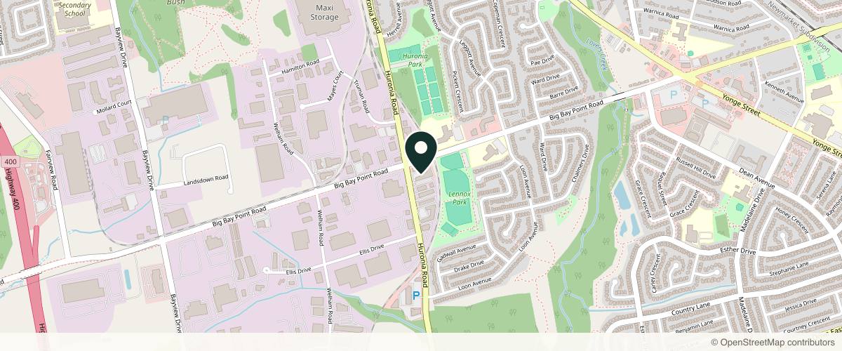 Map showing the exact location of Advanced Laser Skin Clinic at 411 Huronia Rd #8, Barrie, ON L4N 9B3, Canada