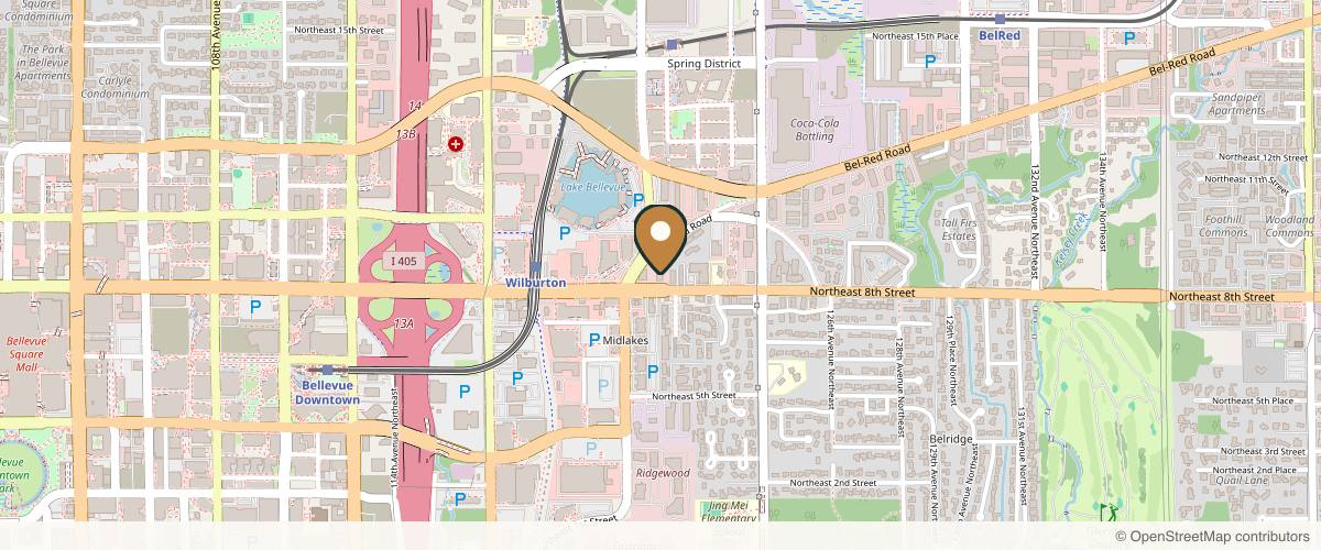 Map showing the exact location of Advanced Skin and Body Solutions at 12000 NE 8th St #200, Bellevue, WA 98005, USA