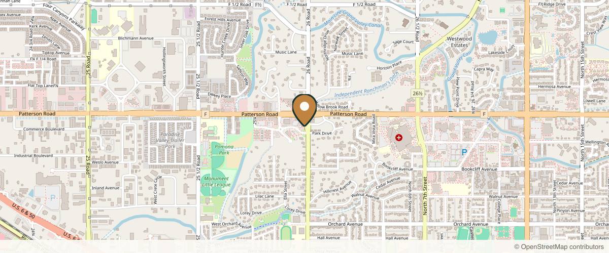 Map showing the exact location of Advanced Skin Care & Laser Center at 120 Park Dr #112, Grand Junction, CO 81505, USA