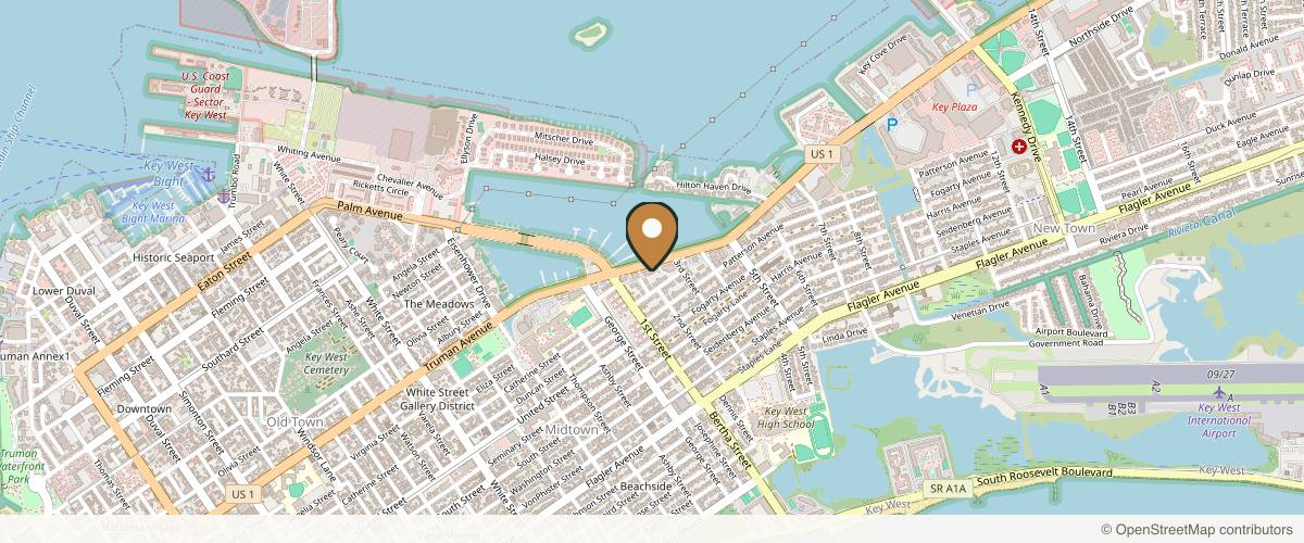 Map showing the exact location of Advanced Urgent Care at 1980 N Roosevelt Blvd, Key West, FL 33040, USA