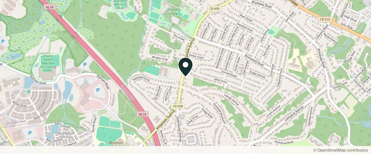 Map showing the exact location of Aesthé By MD Florham Park at 68 Ridgedale Ave, Florham Park, NJ 07932, USA