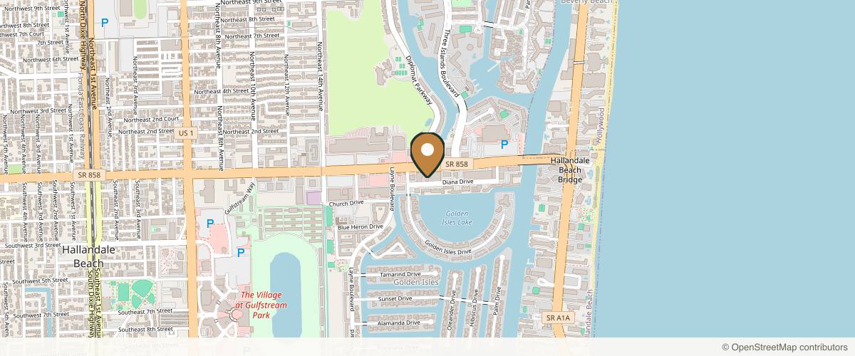 Map showing the exact location of Aesthetemed Beauty & Wellness Clinic at 2100 E Hallandale Beach Blvd #100, Hallandale Beach, FL 33009, USA